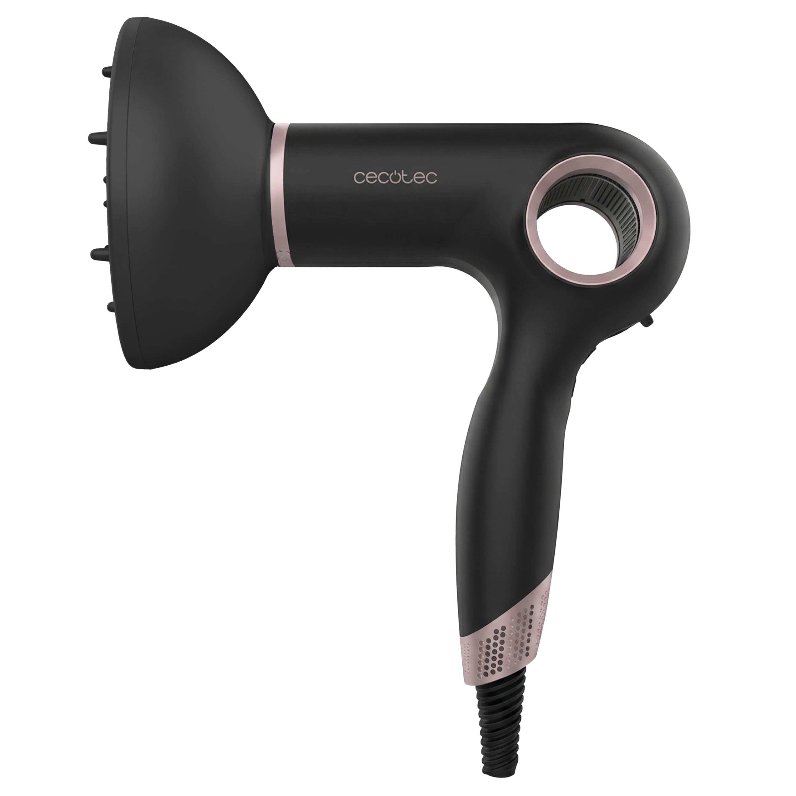 Cecotec Secador de Pelo Iones - 6 Accesorios - DryGlam Waves 6in1 Sensor Black. 1400W, 110000rpm, Tecnología de Sensor de Distancia, Triple Protección Calor, Memoria, 3 Velocidades y 5 Temperaturas
