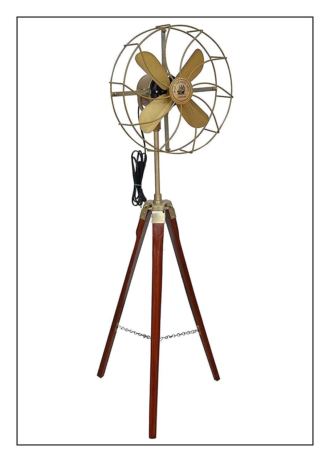 Wooden Tripod Floor Fan With Beautiful Divine Trends Design Floor Tripod A Great Tripod Fan Floor Decorations Item for Your Home Décor Office Living Room BY Fazil Enterprises SIZE :-(44 x 30x 30 Cm)