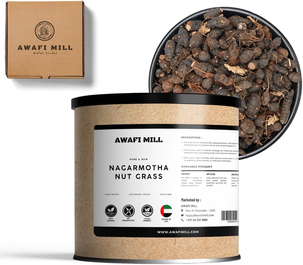 Nagarmotha Root (Cyperus scariosus) | Dried Whole Roots for Herbal Tea, Decoction & Grinding | Warm Woody–Earthy Aroma - 100 g | 3.5 Oz
