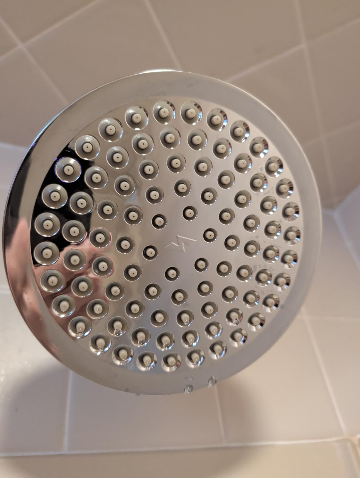 SparkPod high-pressure rain shower head in chrome finish