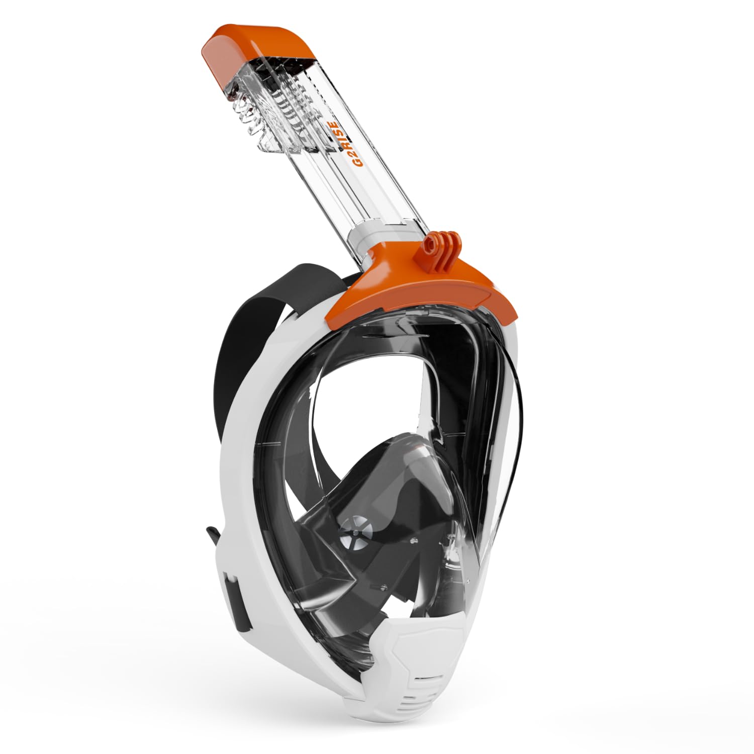 G2RISE Full Face Snorkel Mask Set Adults Snorkeling Mask Adult, Dry Top Safe Breathing Tube, 180°view, Anti-leak (Black Orange, S/M)