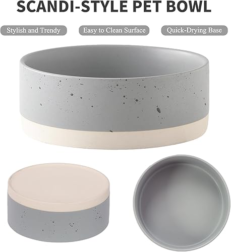 Miniatura 2 de Oslo - Cuenco de cerámica para perros, cuenco de agua de 6 pulgadas para perros medianos y grandes, plato antideslizante resistente para perros,