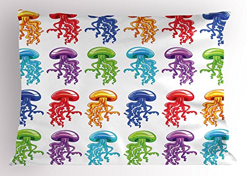 Almohada multicolor tamaño estándar con diseño colorido miniatura 1