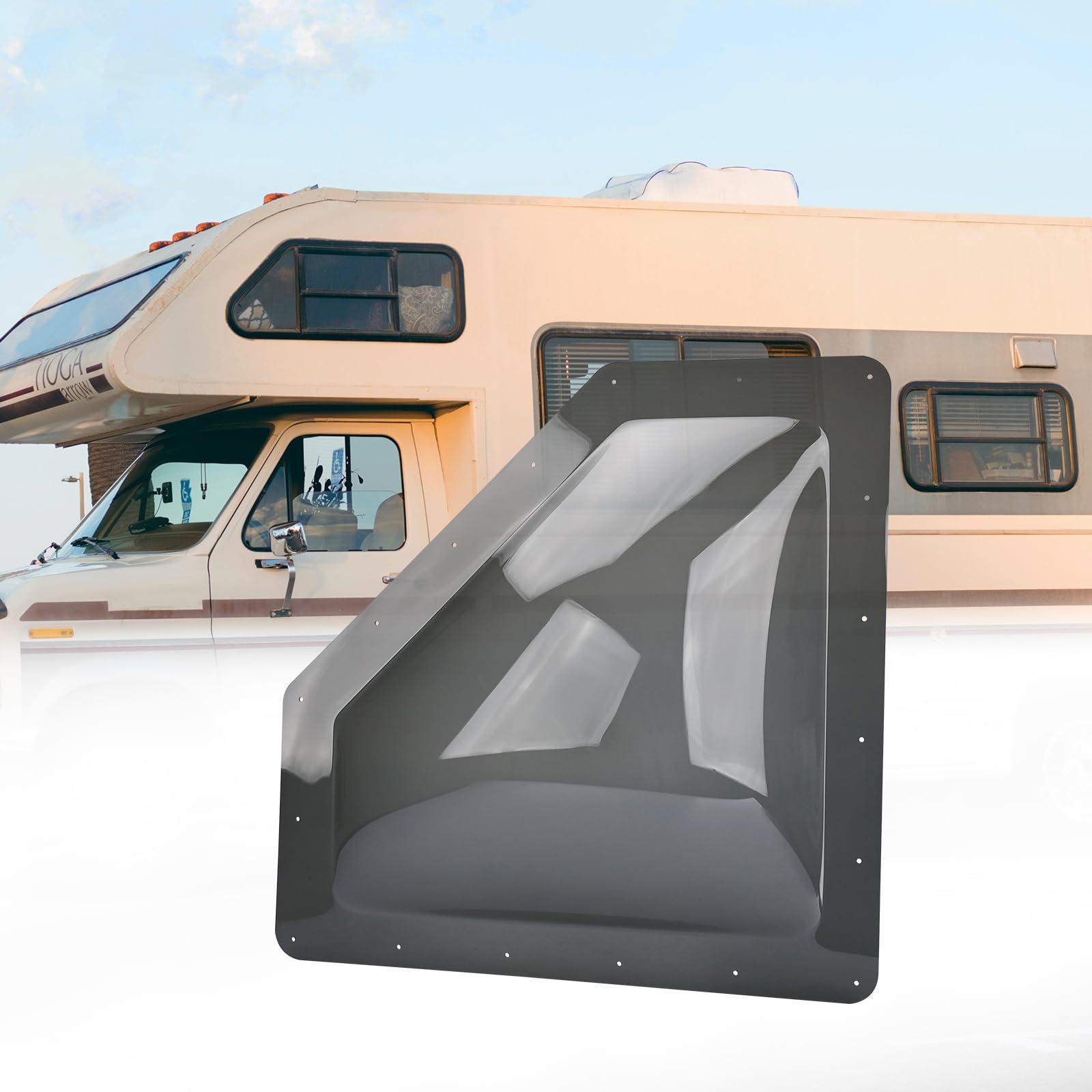 RVGUARD RV Skylight Replacement, 11" x 24", Smoke, Include Screws