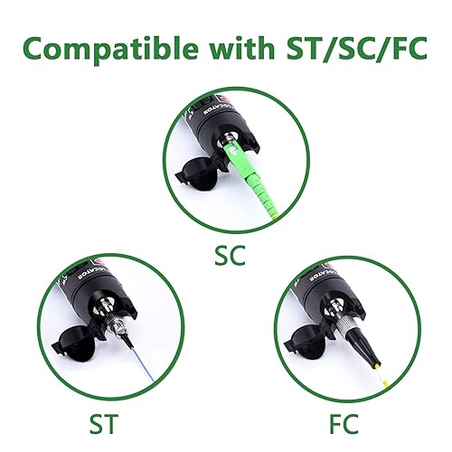 Miniatura 4 de Localizador de fallas visuales de fibra 50mW 50KM, medidor de probador de cable de fibra óptica VFL, probador de lápiz de luz roja Adapt LCFCSCST