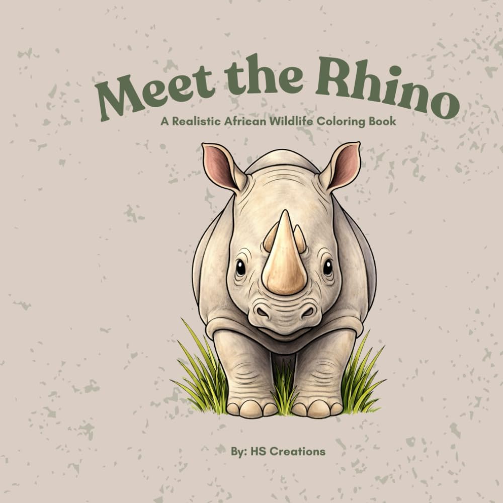 Meet the Rhino: A Realistic African Wildlife Coloring Book