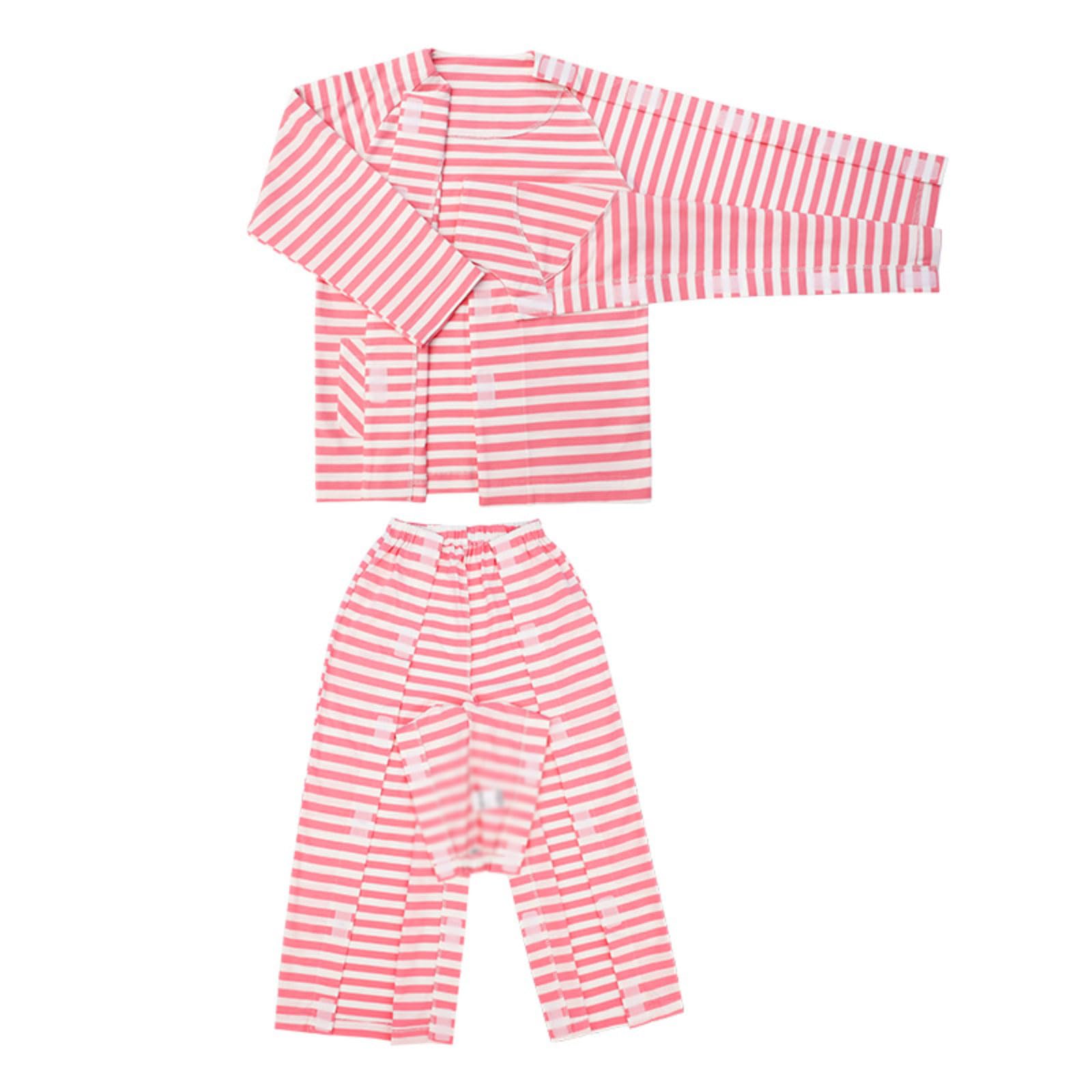 Cuidado de la ropa Ropa para el cuidado de niños con patrón de rayas, batas de algodón de estilo largo para pacientes, ayuda de enfermería postfractura, adecuadas para niños y niñas Bata de hospital