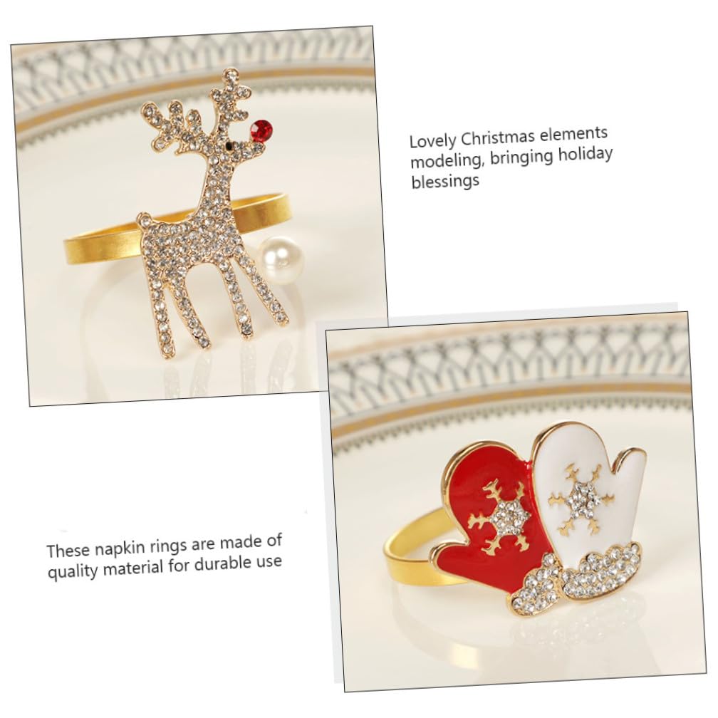 8 Pz Fibbia Del Tovagliolo Di Natale Decorazioni Natalizie Decorazioni Con Fibbie Per Tovaglioli Porta Anelli Per Tovaglioli Home Decor Anello Lega Panno Natalizio Con Diamante