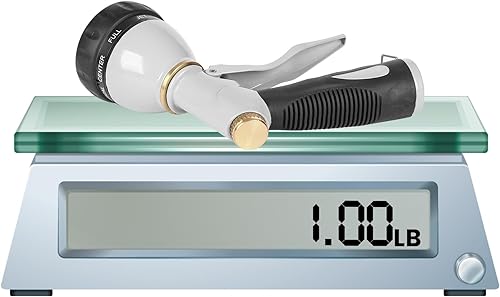 Miniatura 8 de STYDDI Boquilla de manguera de jardín resistente de 8 patrones, rociador de boquilla de manguera de agua de metal, boquilla de manguera de torreta