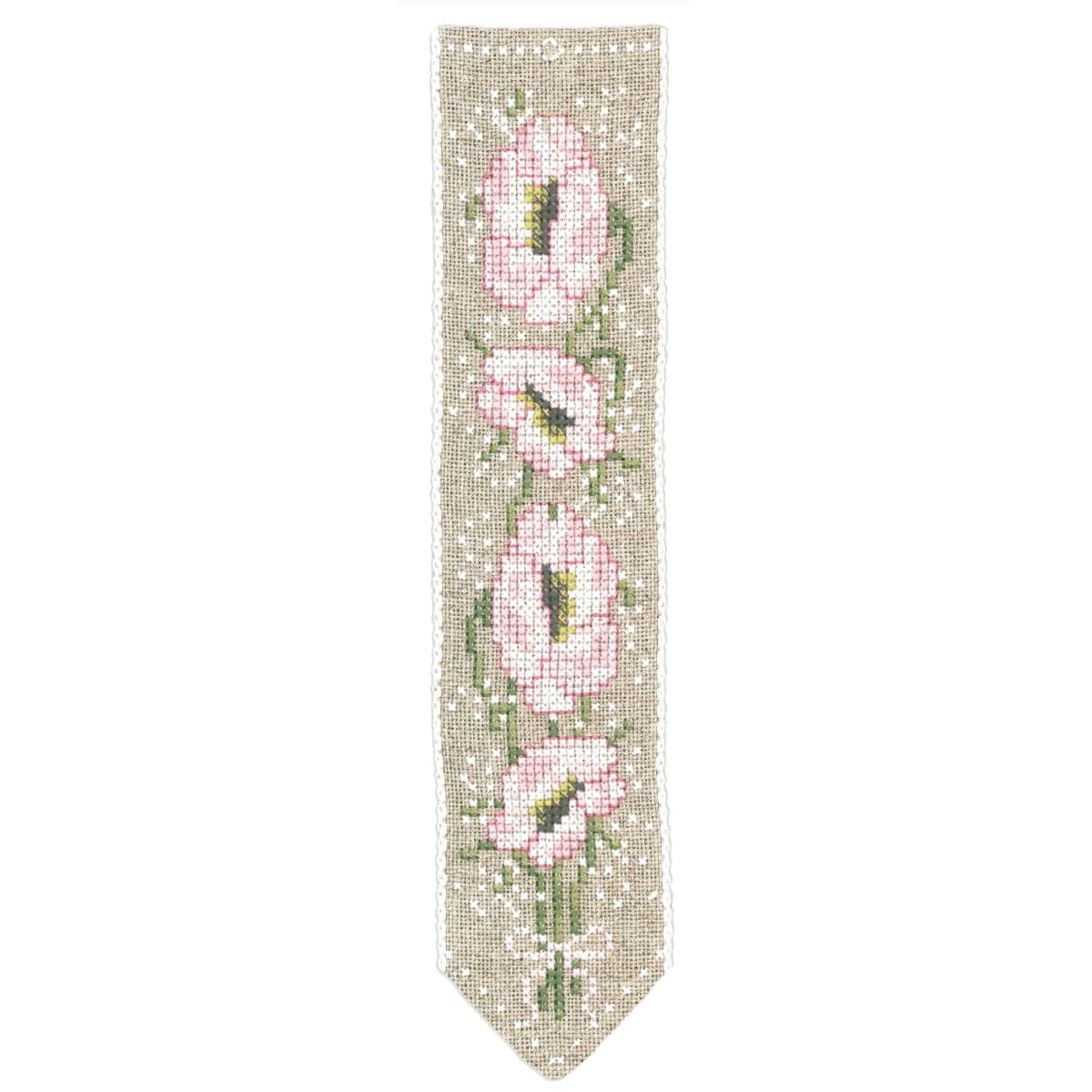Le Bonheur des Dames bookmark counted cross stitch kit ""Anemone"", 5x20cm, DIY