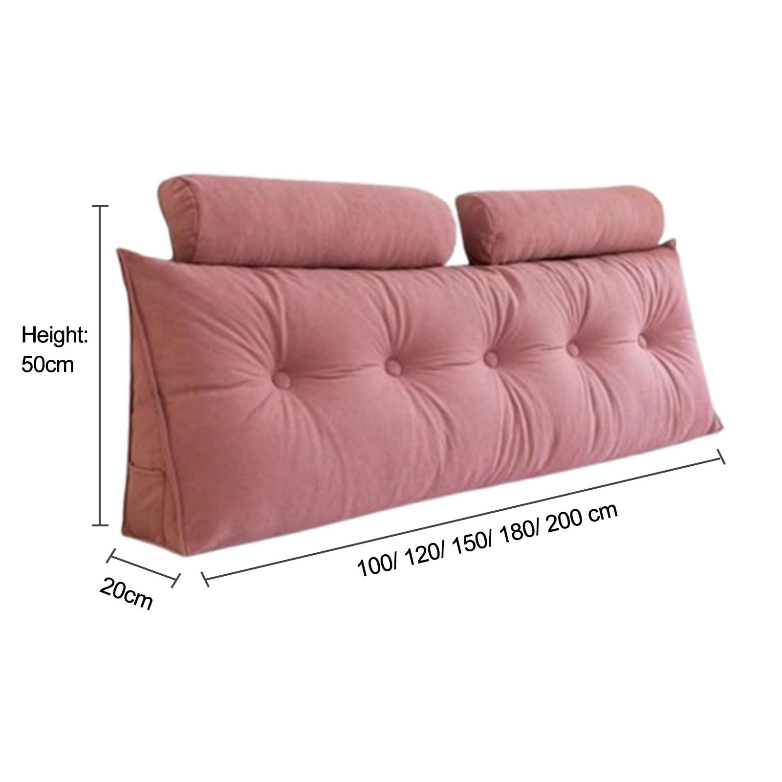 Almohada triangular para cabecera, cojín largo de lectura para cama, soporte lumbar y cuello, cómoda almohada de posicionamiento del respaldo (azul 180x)