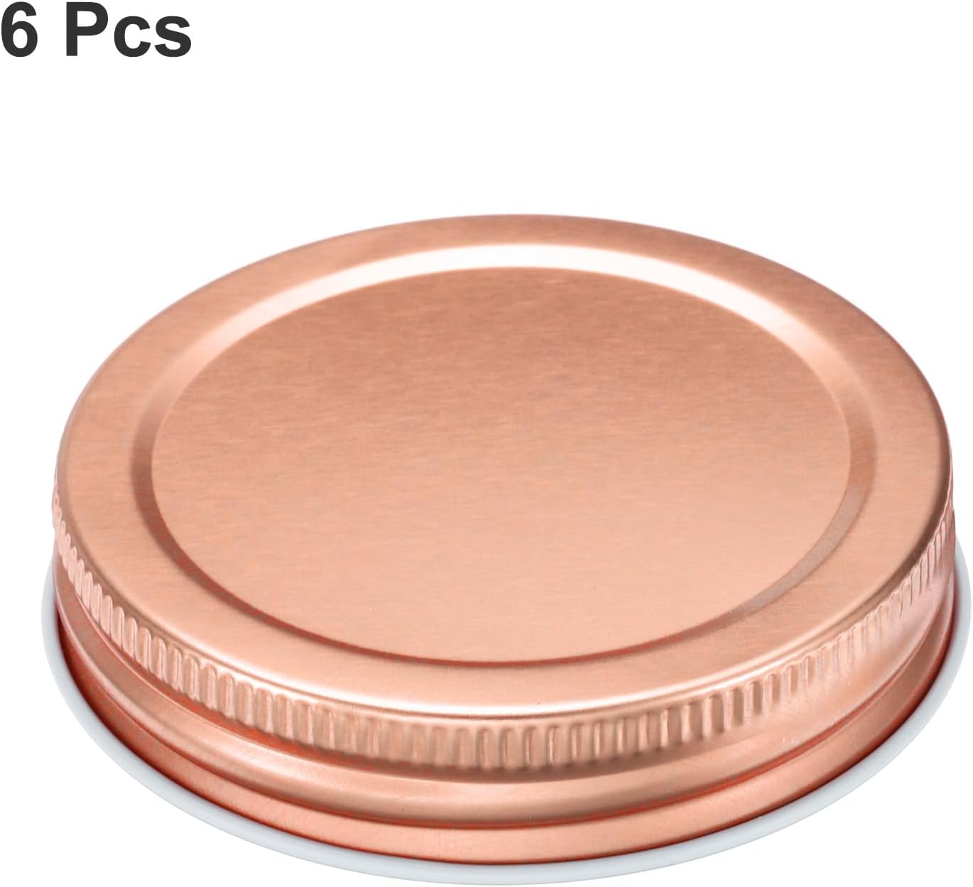 uxcell 6Pcs Regular Mouth Mason Jar Lids, Mason Canning Jar Lids with Airtight Seal, Mason Storage Covers Caps, Rose Gold image 3