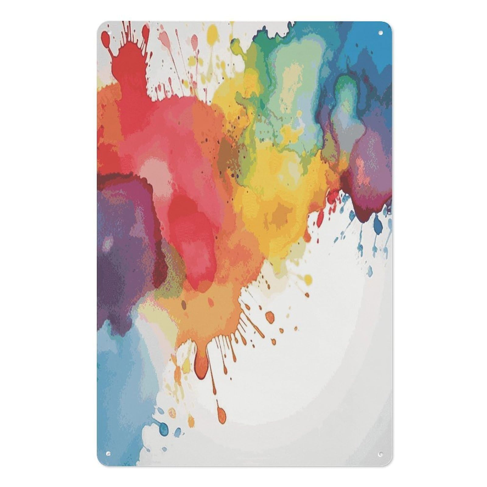 Adfgyerh Style Stains Of Watercolor Paint Splatters Tin Sign Hanging Art Prints,Wall Decor For Gifting And Party Decoration 7.9X11.8 Inch,Wall Art For Home Garden Greenhouse Living Room Bedroom Yard
