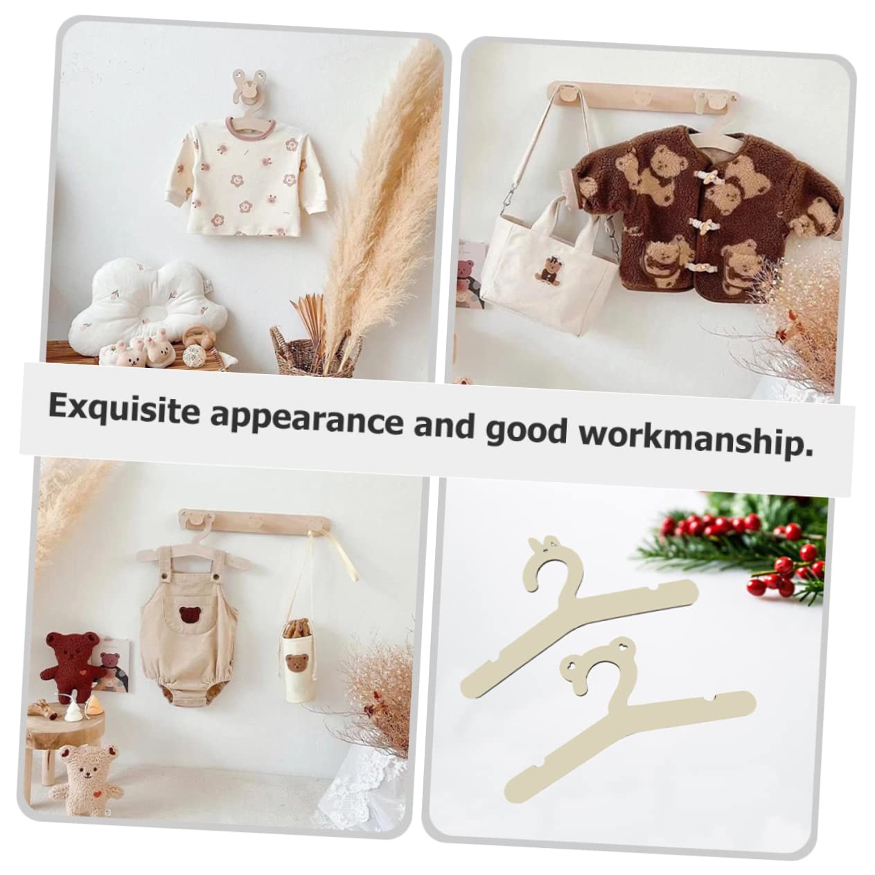 PRETYZOOM Organize Your Closet 6pcs Mini Wooden Hanger Toddler Dresser Hangers Decorative Home Accessories Baby Clothing Rack