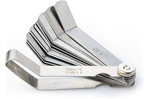 Mayata Feeler Gauge Metric, 16-Blade Curved Steel Gaps Measure Tool 0.05-1mm