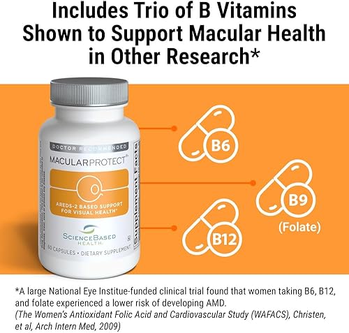 Miniatura 5 de MacularProtect AREDS 2 Formula – Suplemento vitamínico y mineral para la salud ocular con luteína, zeaxantina y vitaminas B (B6, B12 y folato) para