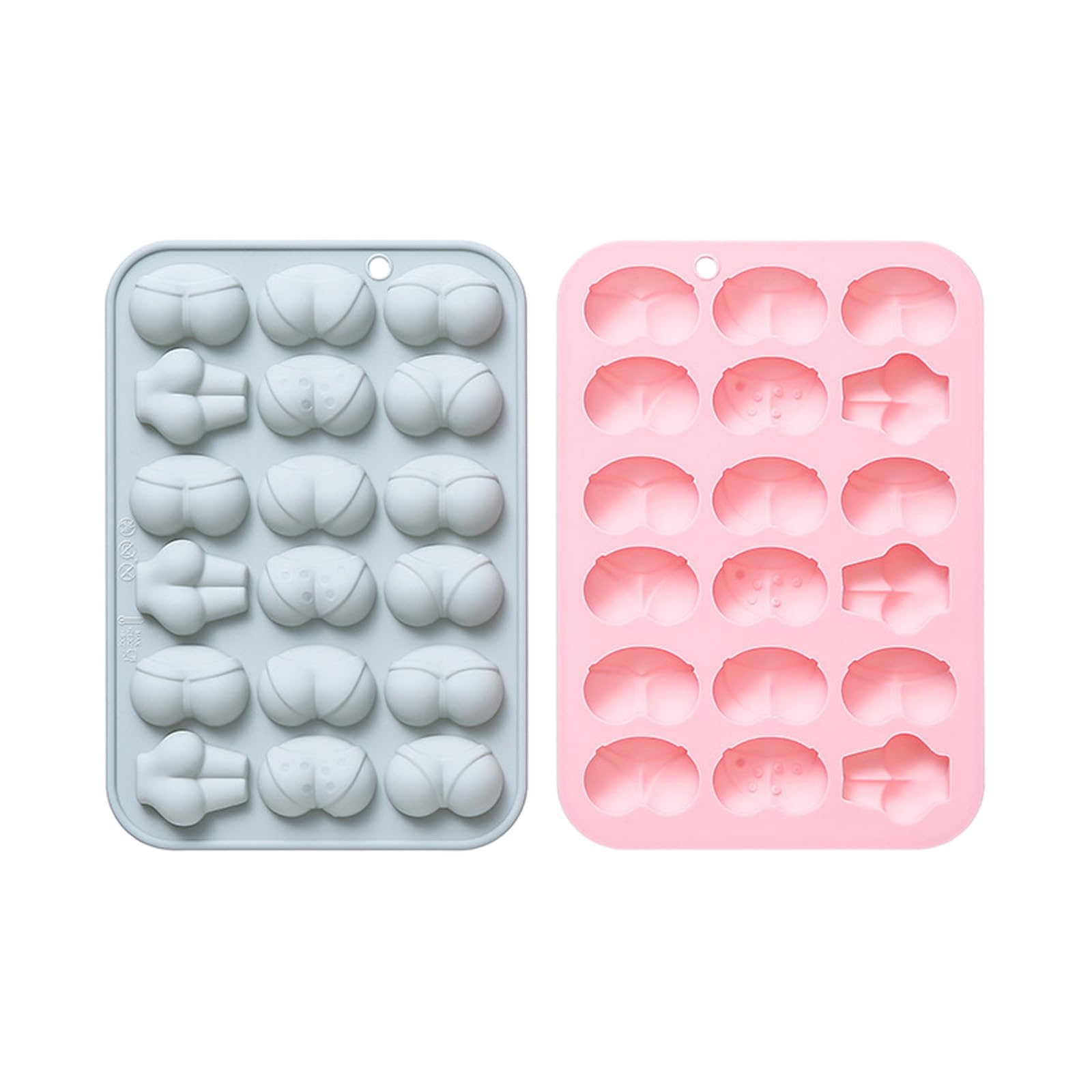 Amazon.com: Candy Molds 2 Pieces Of 18 With 6 Different Butt