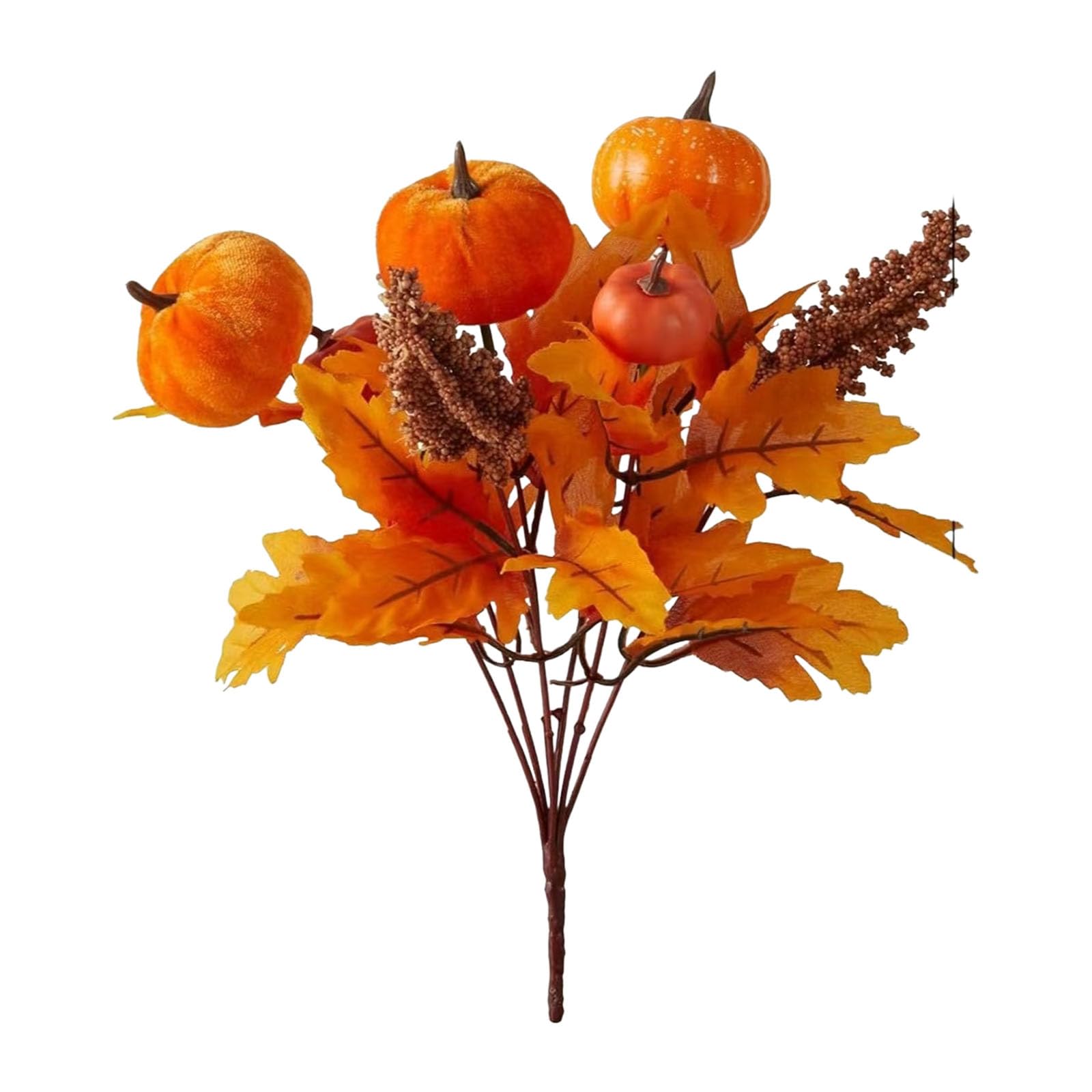 TFAOYS Cyclical Pumpkin Arrangement Decorative Piece Soft Velutinous Faux Plane Leaves Spume Craft for Fall Harvest Halloween Thanksgiving Table Highlight Ranch Party Deck