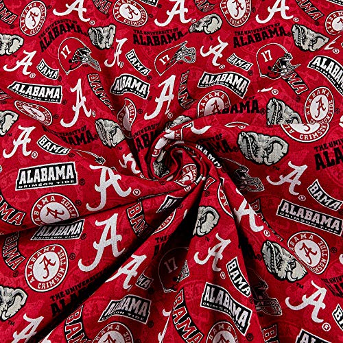 ncaa alabama crimson tide 1178 tone on tone redwhitegrayblack fabric by the yard