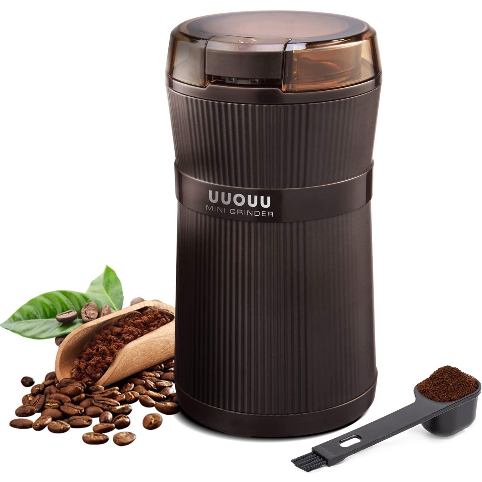 Buy Coffee Grinder with Brush, UUOUU 200W Washable Spice Grinder with