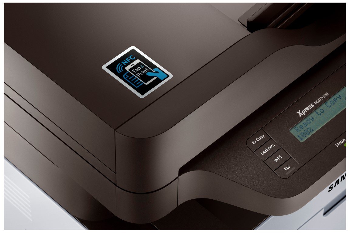 Samsung Xpress SL-M2070FW , Monochrom , /XEC Laser Multifunktionsgerät (Drucken, scannen, kopieren, WLAN und NFC)