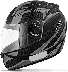 Capacete EBF Capacetes New Spark Flash 58/Preto Fosco/Prata