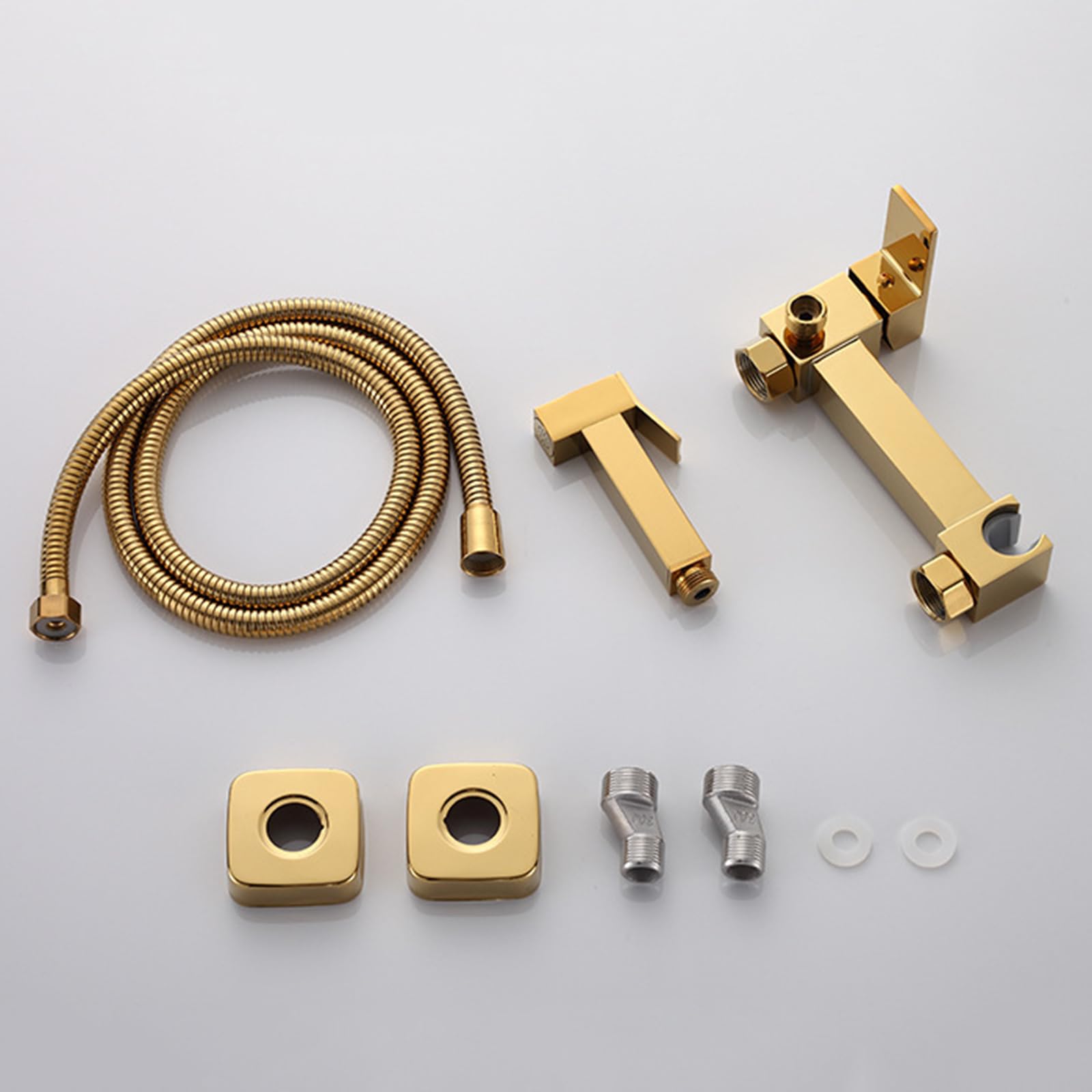 Pulvérisateur de Bidet de Toilette Laiton Kit Douchette Wc Mural pour L'Hygiène Personnelle,Noir,Carré