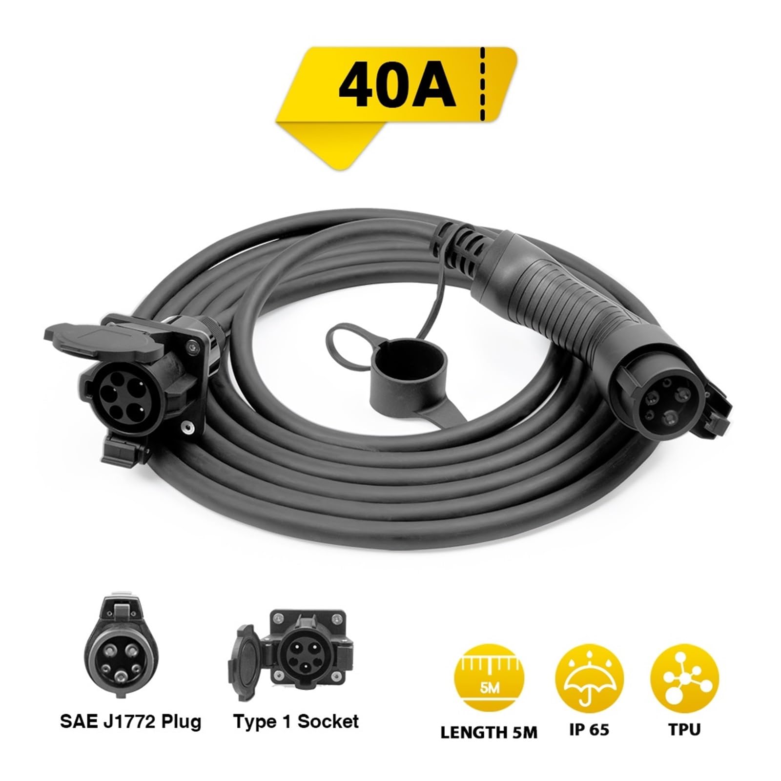 EV充電 J1772延長ケーブル 21フィート 40A Amazon.co.jp: EVDANCE EV