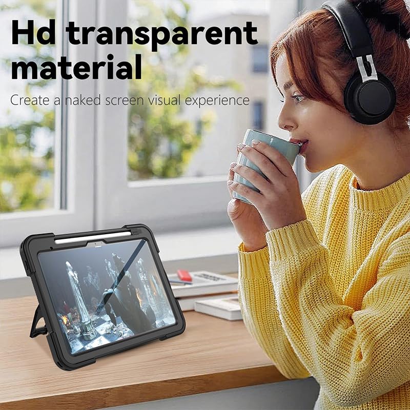 Lunivop Funda Compatible con iPad (A16) de 11ª/10ª generación de 11/11.9 Pulgadas 2025/2022, Impermeable, a Prueba de Polvo, Soporte Giratorio de 360°, Correa de Mano, Protector de Pantalla Integrado