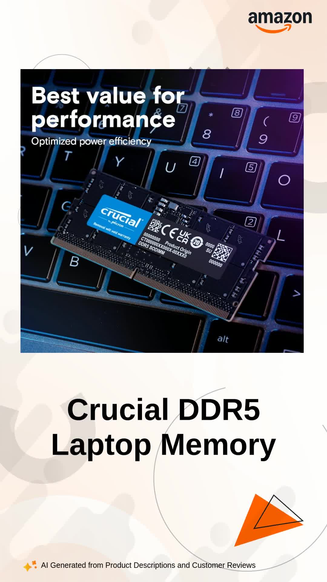 Crucial RAM 32GB Kit DDR5 4800MHz Laptop Memory