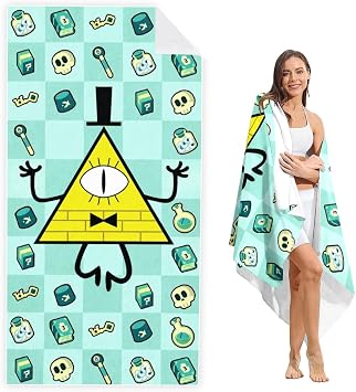 EIKOU Gravity Falls Beach Towels 27.5"X55" Bill Cartoon Cipher Art
