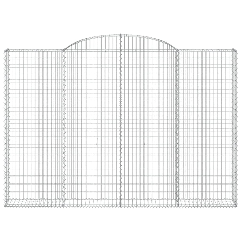 Cesti per gabbioni Archi, 2 pezzi, 300 x 30 x 200/220 cm, ferro zincato | Filo 3,5 mm robusto, ganci rinforzati, parete di sostegno, barriera da giardino