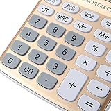 AYPBAIM Desktop Calculator with 12-Digit Large Display,Solar Battery LCD Display Office Calculator (Gold)
