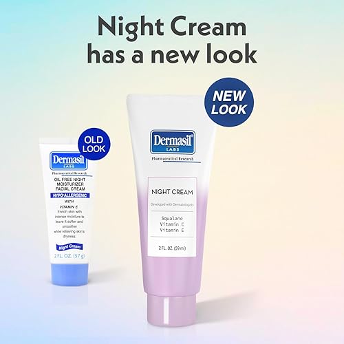 Miniatura 3 de Dermasil Crema de noche paquete de 3 – Hidratante facial antienvejecimiento con escualano, ácido hialurónico, vitamina C y vitamina E, 2 onzas Ea