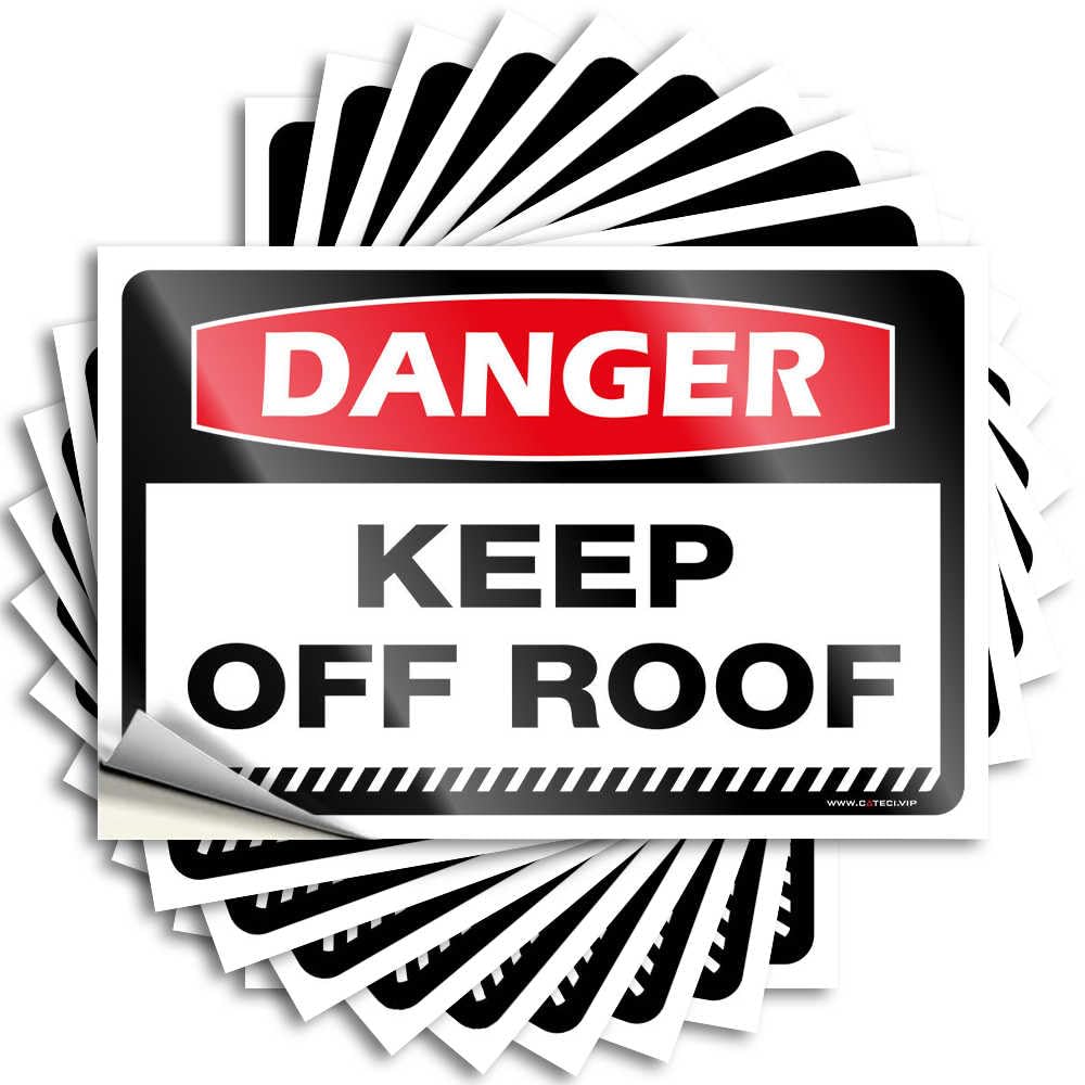 Bedroom Door Decorations Tattoo Hard | Danger Keep Off Roof Heavy Darts Sticker Pack(12X18CM)