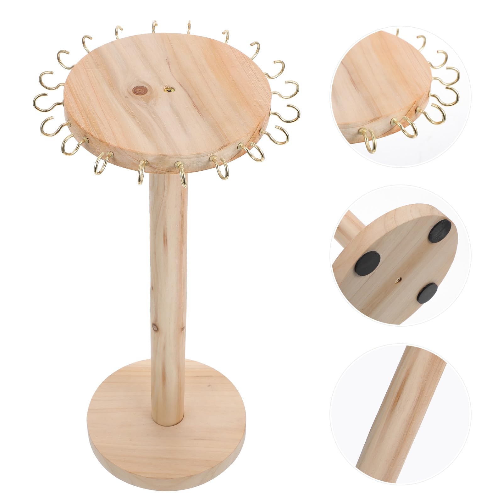 ERINGOGO Schmuckhalter Design Schmuckaufbewahrung Einfachem zur Holz Natürlichen Displayhalter für Halsketten und Ohrringe dem Tisch im Geschäft