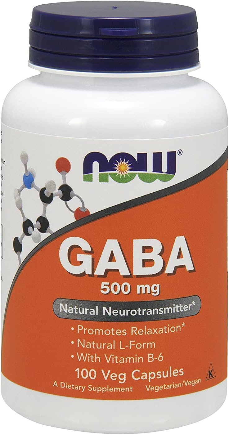 NOW Gaba 500mg,100 Count (Pack of 2)