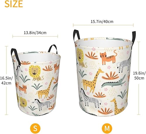 Miniatura 3 de Cesta de lavandería para animales, plegable, grande, con asas, cesta de almacenamiento redonda de fácil transporte, cesta de almacenamiento para