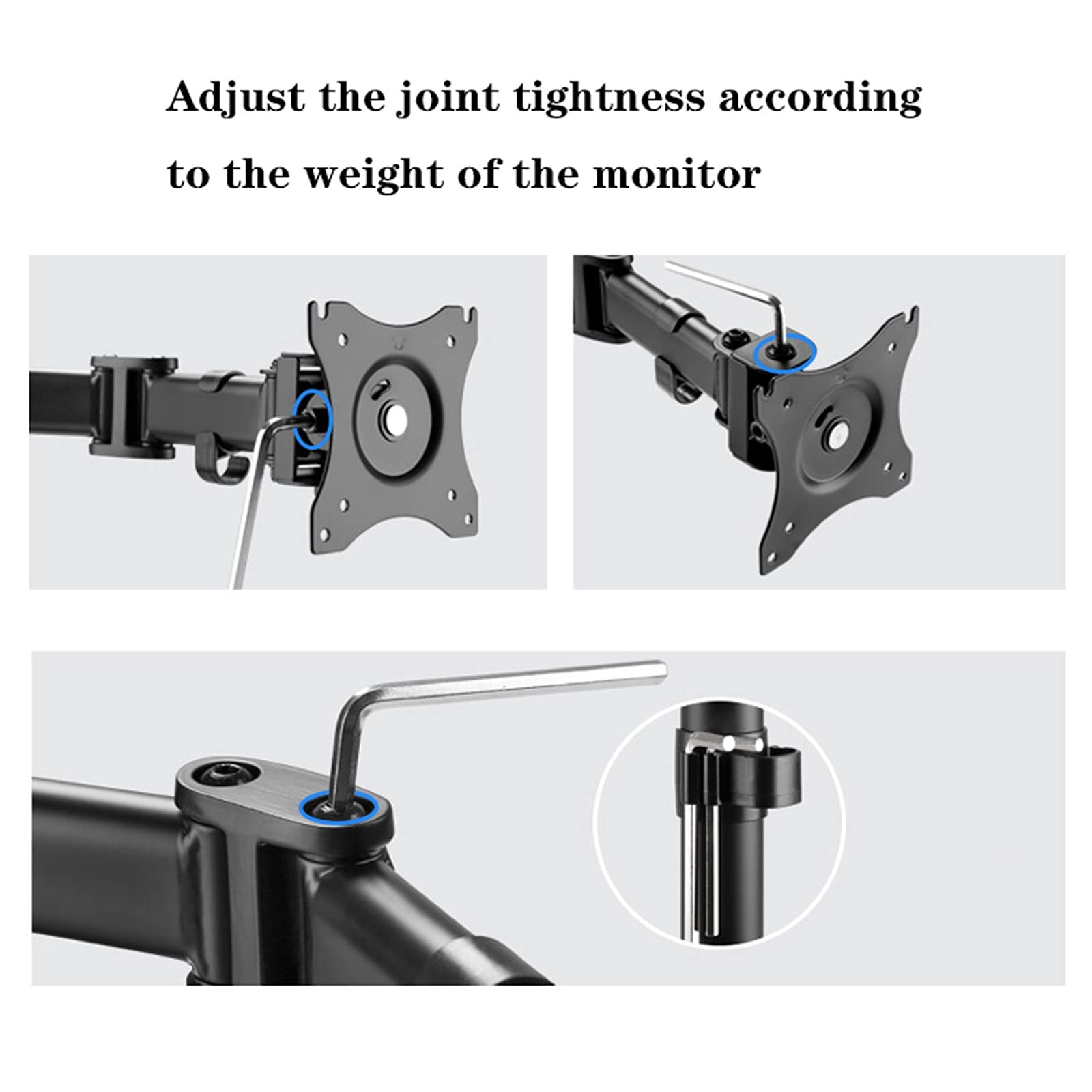 Supporto da scrivania per monitor Supporto da scrivania for monitor quad-screen da 13"-27" Supporto for monitor indipendente Staffa VESA regolabile con base allargata, ciascun braccio può sostenere fi