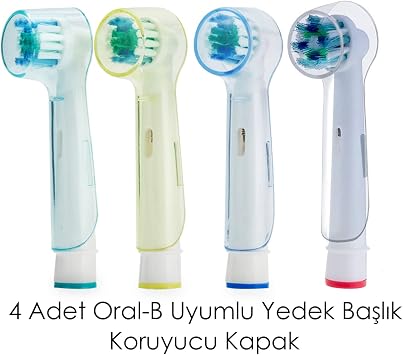 Kyver Elektrikli ve Pilli Diş Fırçaları ile Uyumlu Koruyucu Kapak 4'Lü Set