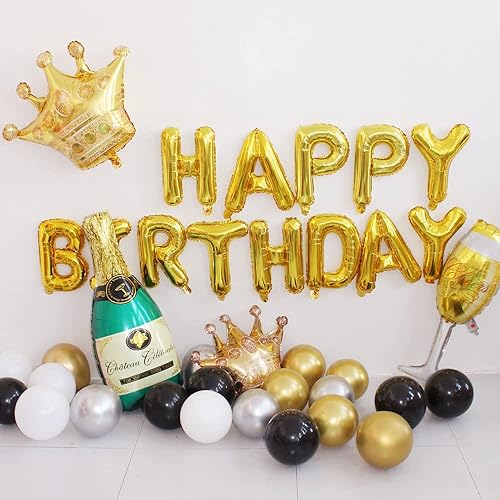 Miniatura 6 de Cartel de globos de letras de papel de aluminio 3D de 16 pulgadas con 2 globos de estrella para niños y adultos, decoraciones de fiesta de