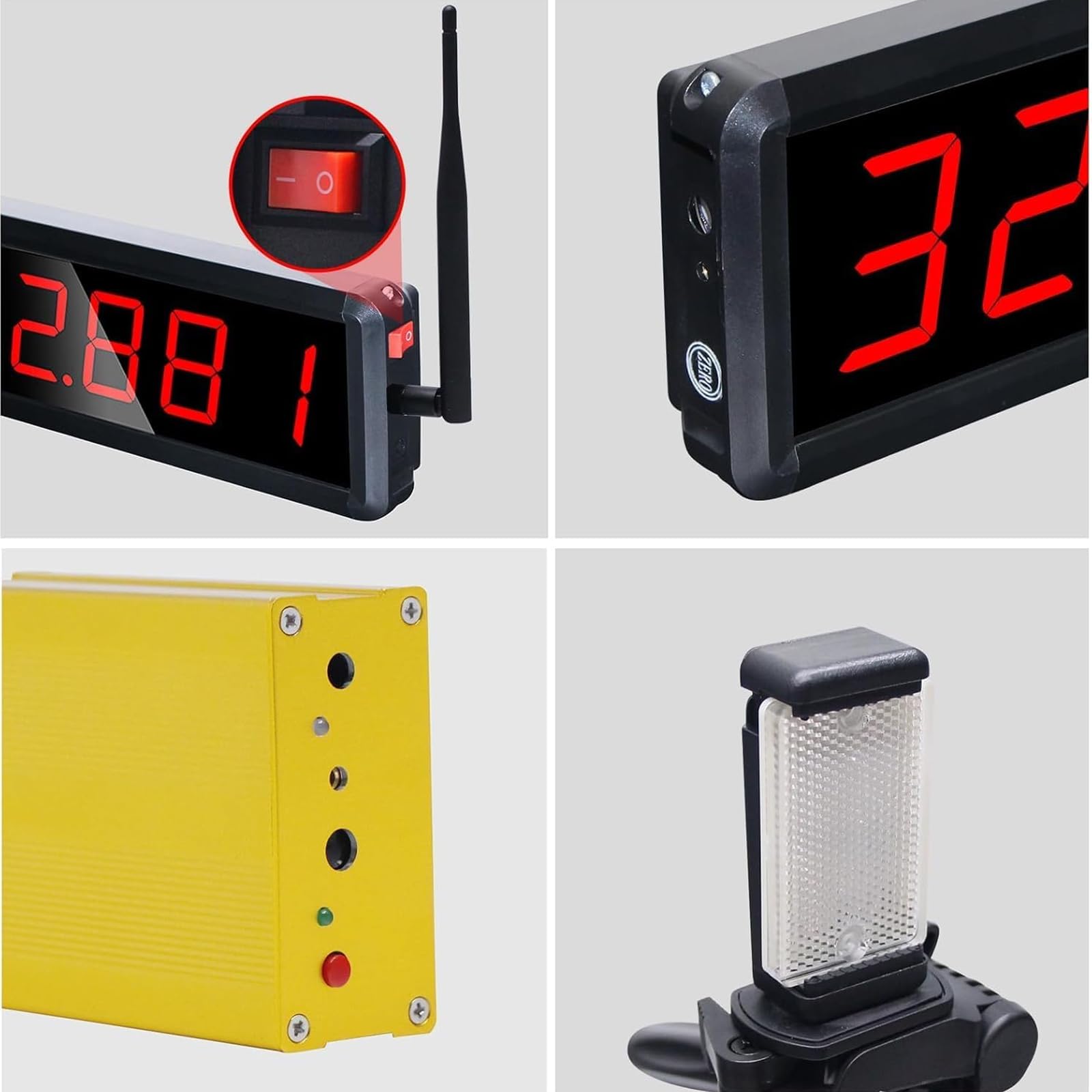 Timer Laser Wireless per Sprint, Cronometro per pista 40 60 Yard Dash, Sistema di Timer per Sprint Laser, Orologio da Gara per Corsa/Campo di Atletica/Transizione di Velocità (Supporto Alto)