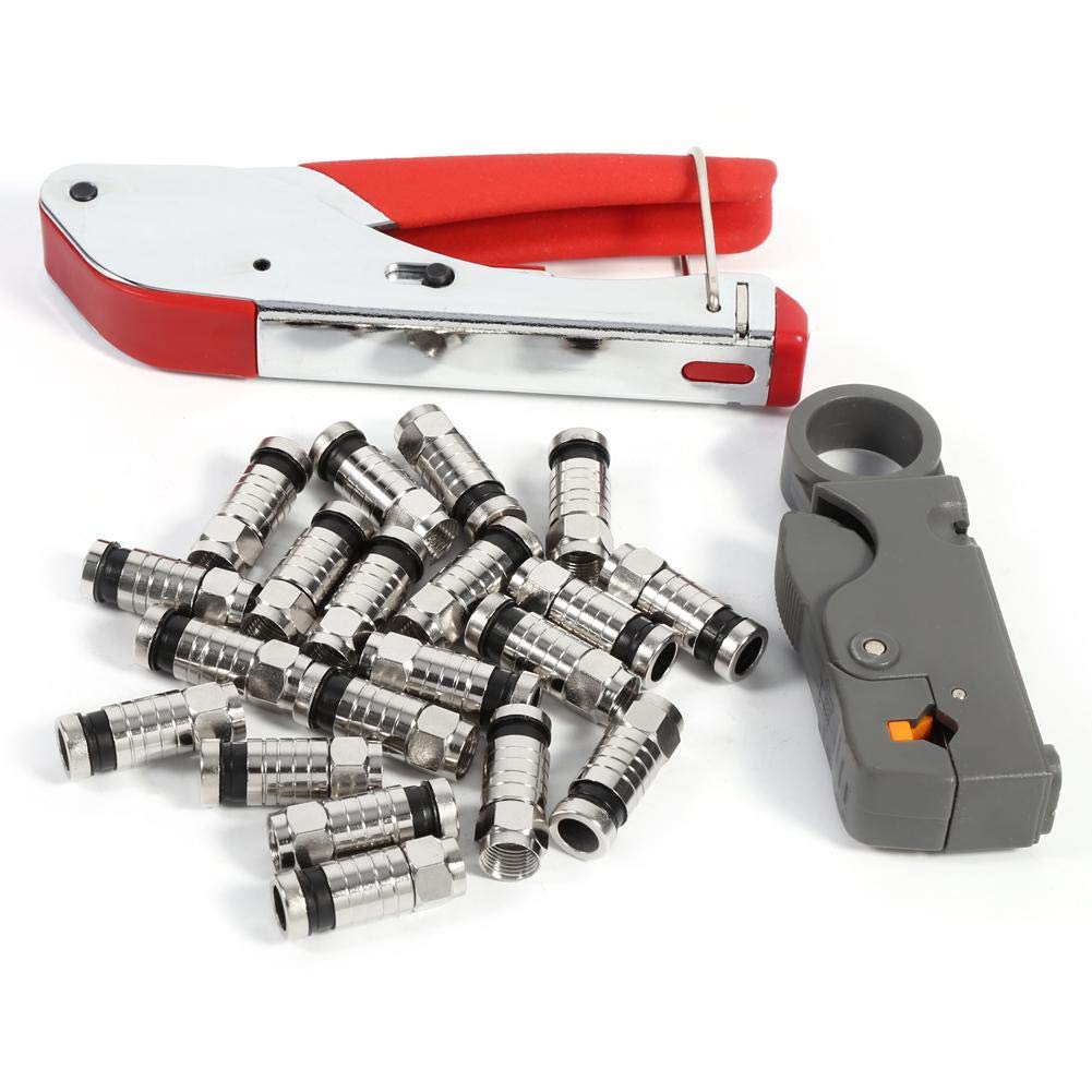 Juego de pinzas de engaste coaxiales de plástico de alta dureza, conjunto de bloqueo de mango Herramienta de pelado de cables coaxial Durable RG6 RG59 RG58 Bricoeur o Técnico
