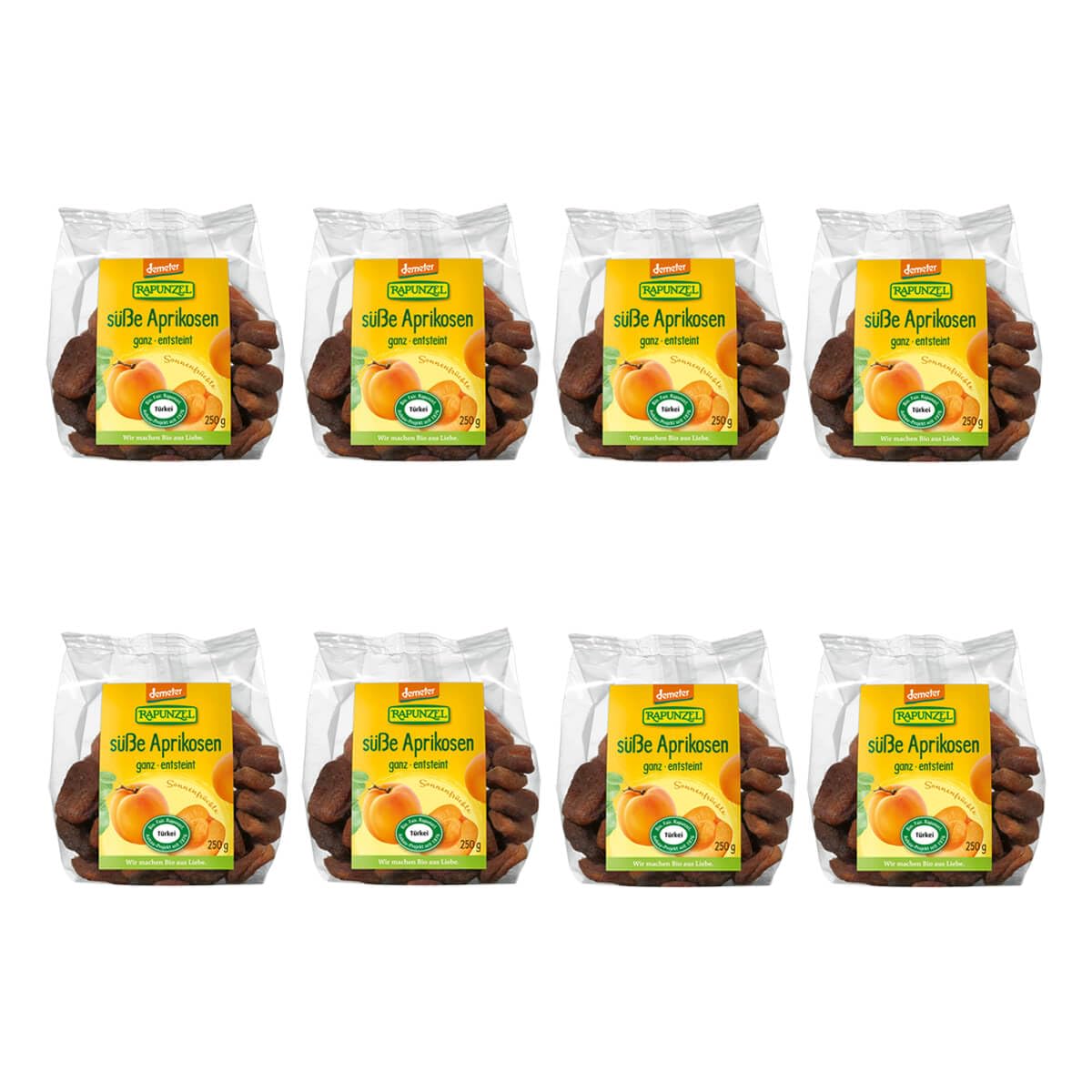 Rapunzel - Aprikosen ganz süß Projekt demeter - 0,25 kg - 8er Pack