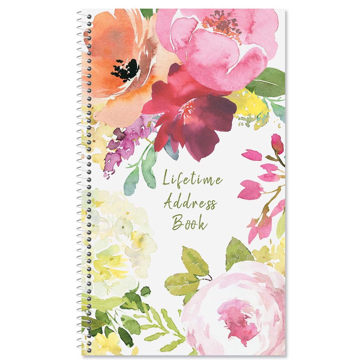 Current When Flowers Speak Address Book-94 Pages; Small 5" x 8-1/2" Size for Purse or Office,Spiral Bound Soft Cover Organizer for Contacts, Addresses