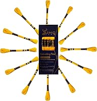 Vista 2 de 12 piezas de hilo de bordar amarillo canario 298/972 de alta calidad, madejas 100% algodón egipcio de alta calidad, hilo de bordado de punto