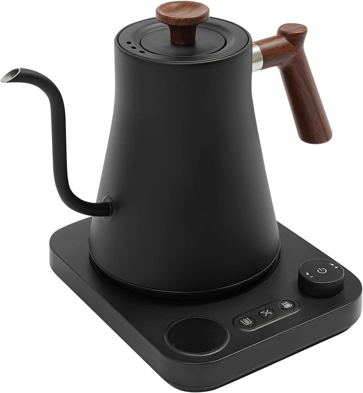 Electric Gooseneck Kettle with Temperature Control, Stainless Steel Interior 0.9L Kettle, 1200W Fast Boil for Pour Over Coffee and Loose Leaf Tea