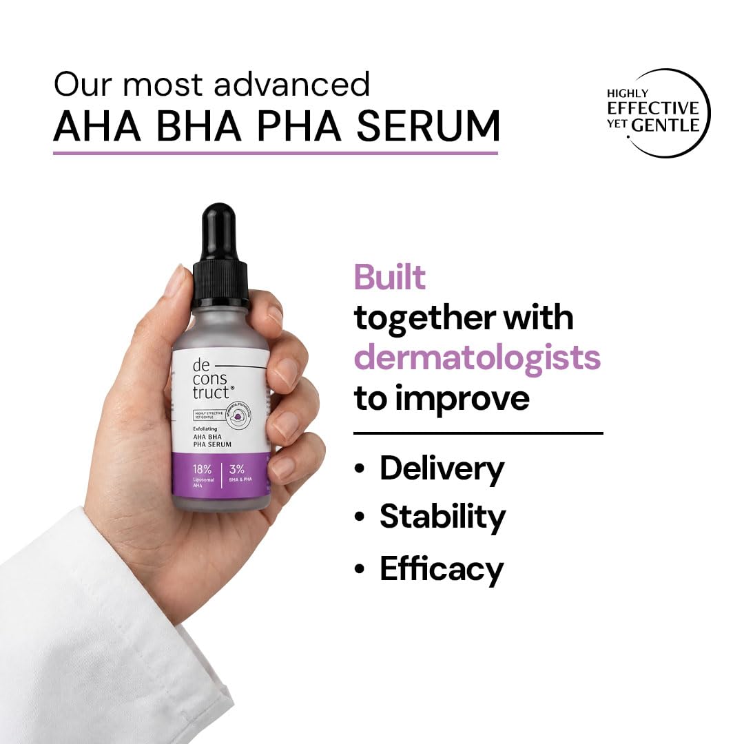 Deconstruct Exfoliating 18% AHA & 3% BHA PHA Serum for Face & Body with Liposomal Technology | Tan Removal, Clear & Glowing Skin for Weekend Exfoliation, Gentle Formula|Co-created with Dermatologists 1