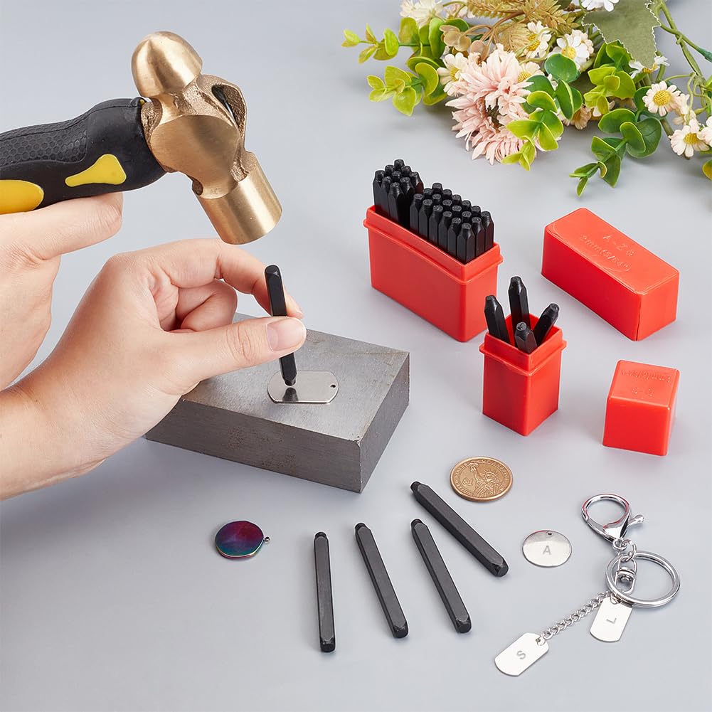 UNICRAFTALE 2 Sets 3.7 * 2.8mm Metal Letter Punch Set Steel Number and Letter Stamp Set including Case Stamping Tool Set kit for Imprinting Metal Stamping Plastic Wood Leather - Image 4