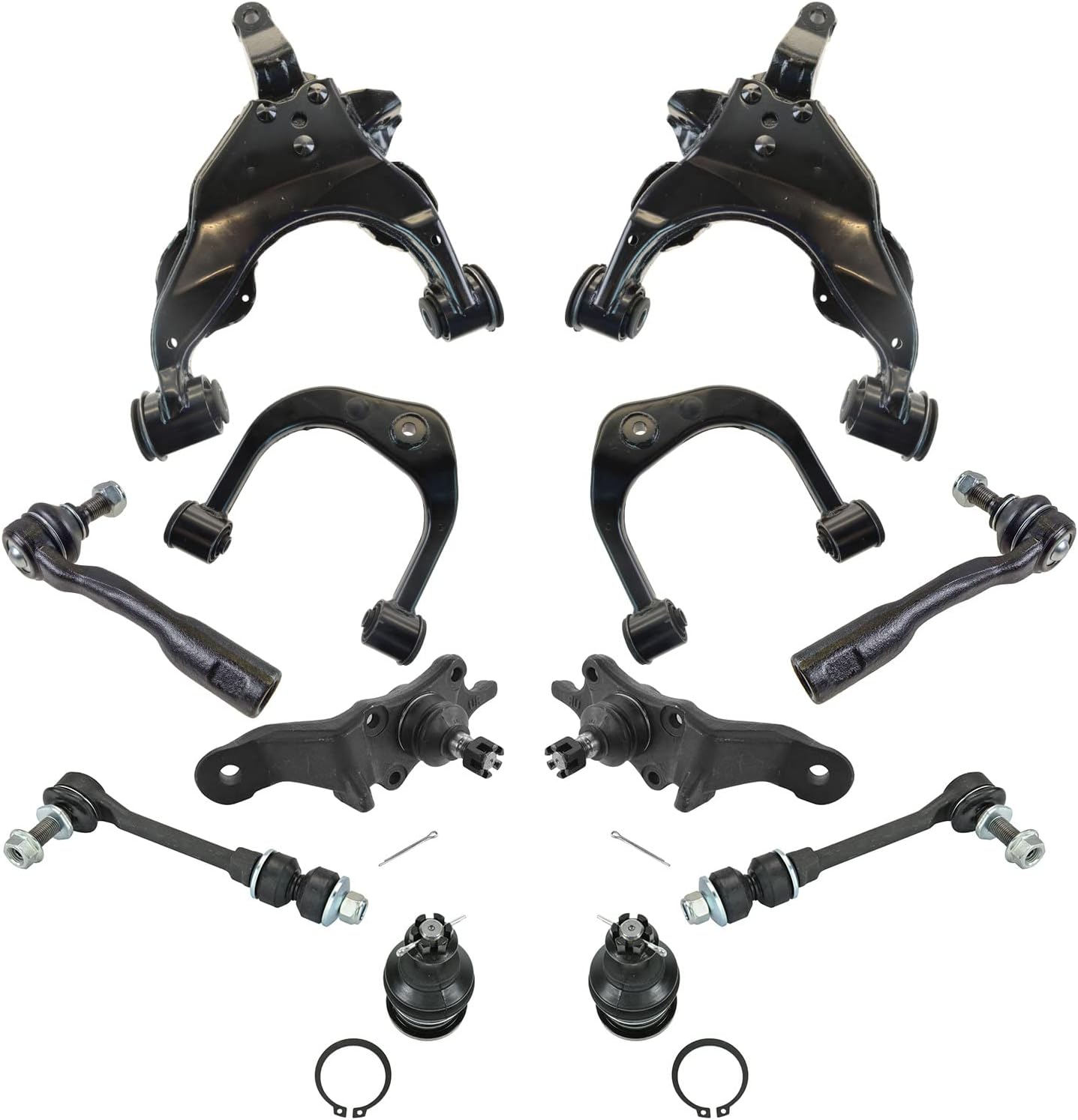 TRQ Front Steering & Suspension Kit Ball Joint Control Arm Sway Bar Stabilizer Link Tie Rod Compatible with 2001-2002 Toyota Sequoia